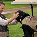 USA Clay Shoot - Thanking the service dog for his hard work!