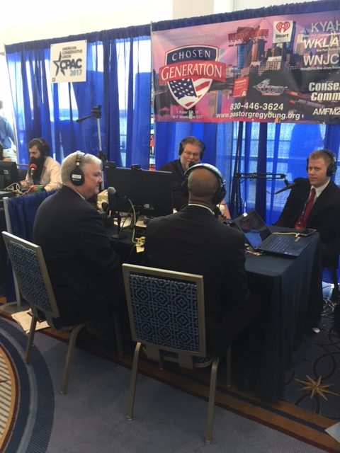 Tom Kilgannon with Pastor Greg Young on the Chosen Generation Radio Show at CPAC 2017